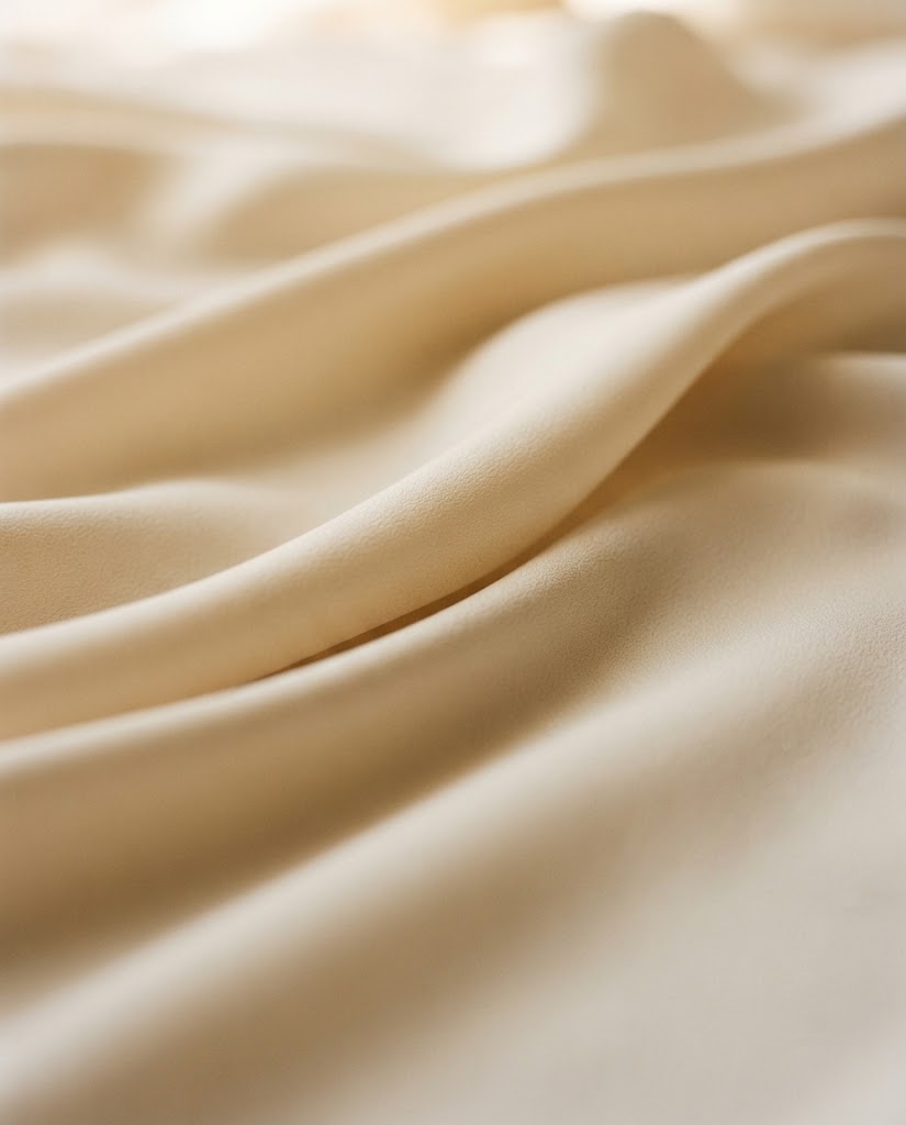 Gros plan maille de viscose, surface plate et mate, peignoir femme Heure Sauvage, lumière douce Image